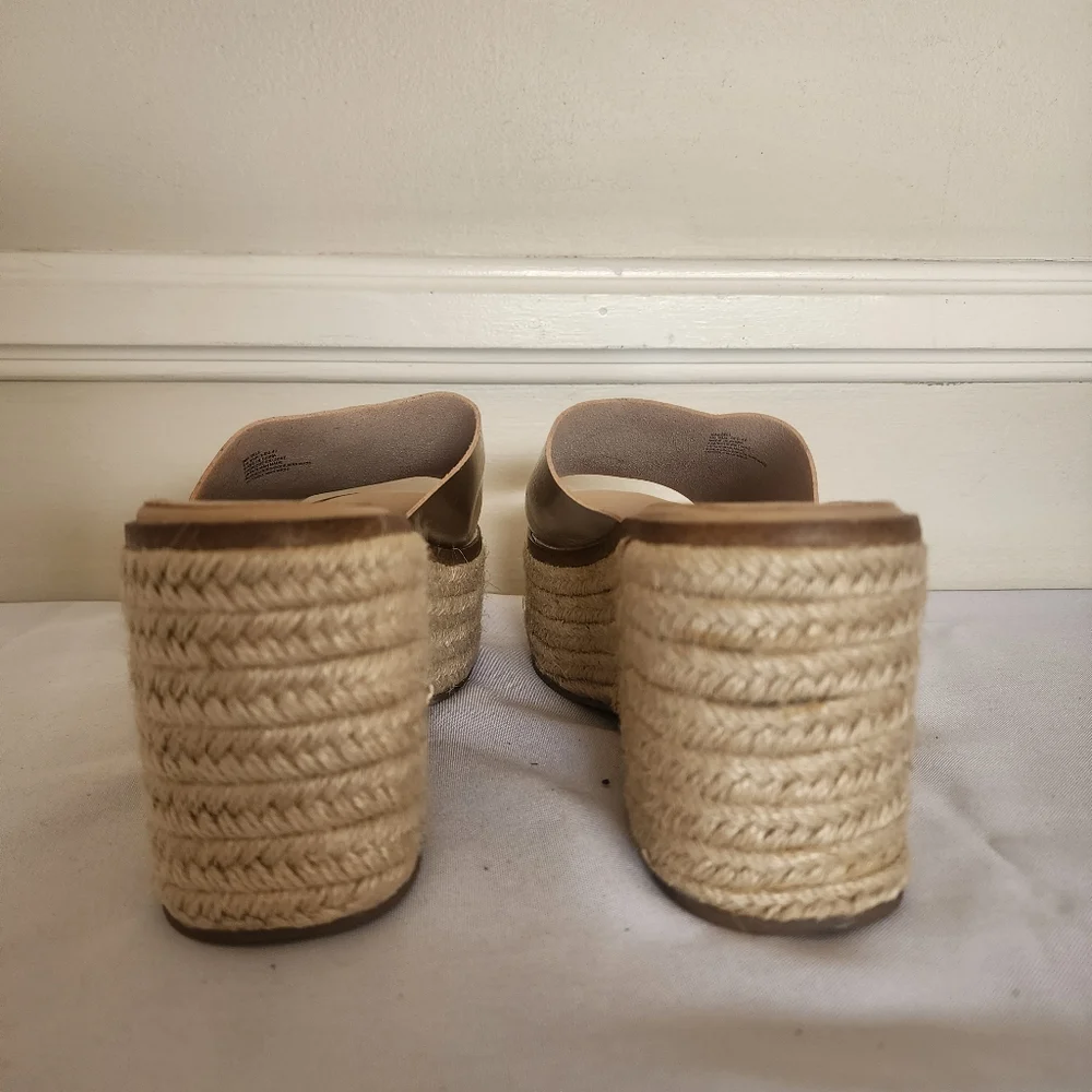Justfab Cork Wedge Slide Gold Size 9 - Picture 5 of 8